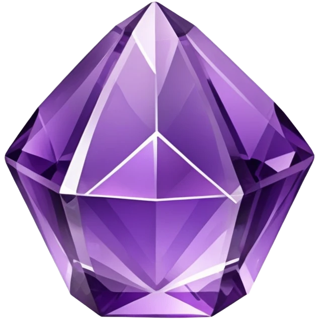 A shiny purple amethyst crystal with multiple facets emoji