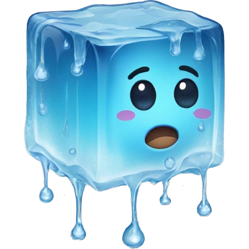 Melting ice cube emoji