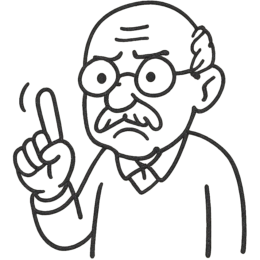 old man wagging his finger emoji
