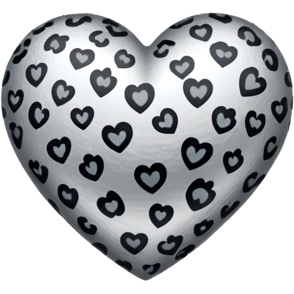 Silver white Leopard print on a heart emoji