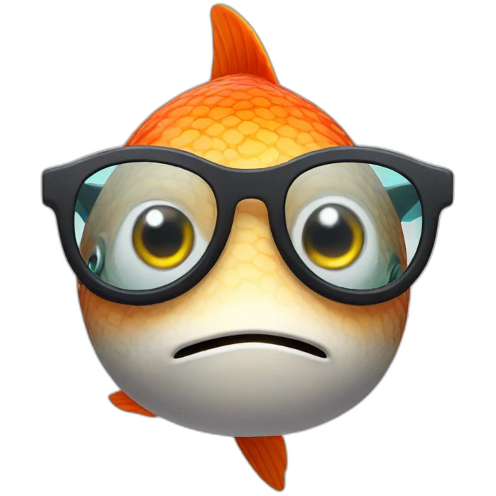 fish with glasses and moustache emoji