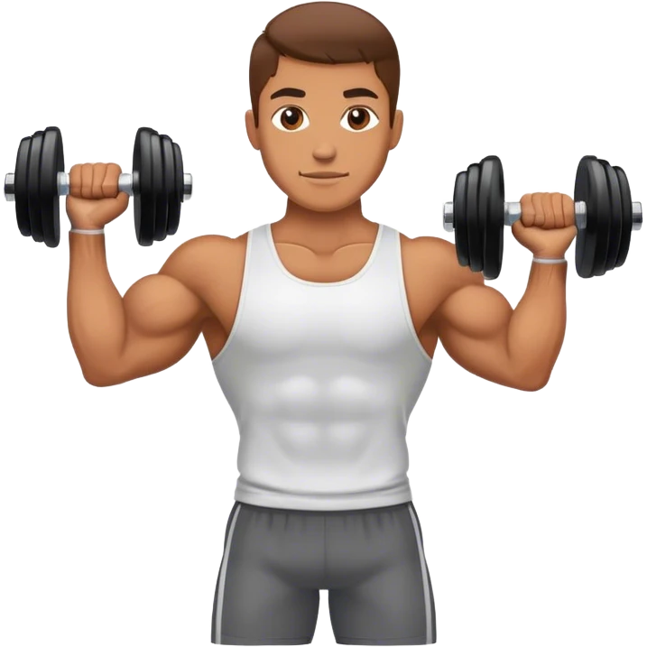 athlete holding dumbbels emoji