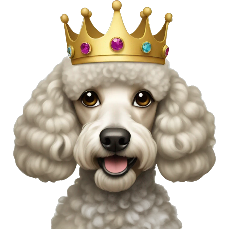 Poodle wearing a crown emoji