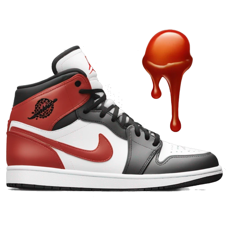 nike Jordan shoe with ketchup dripping down emoji