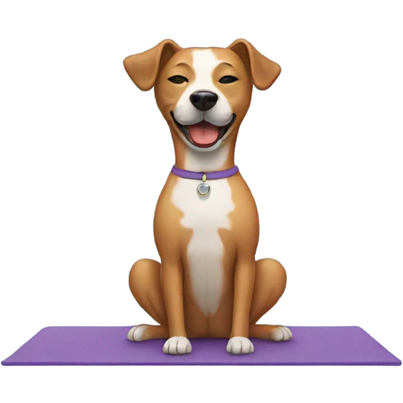 Dog doing yoga emoji