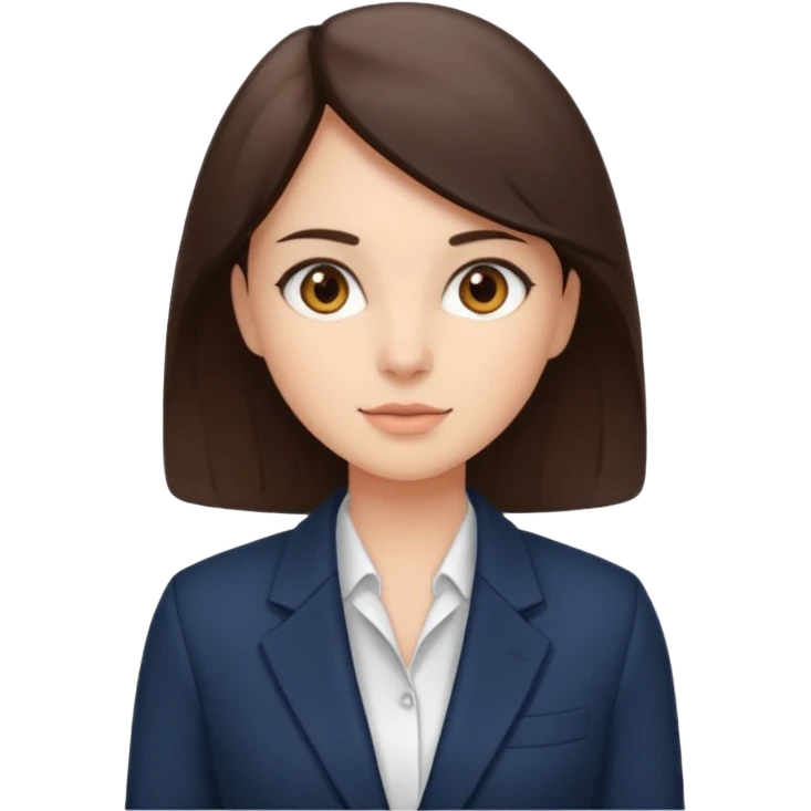 Девушка брюнетка в пиджаке с карими глазами emoji