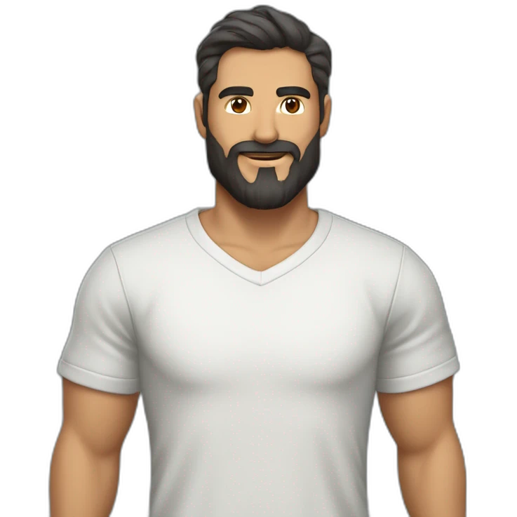 Hombre con barba y camiseta de magallanes emoji