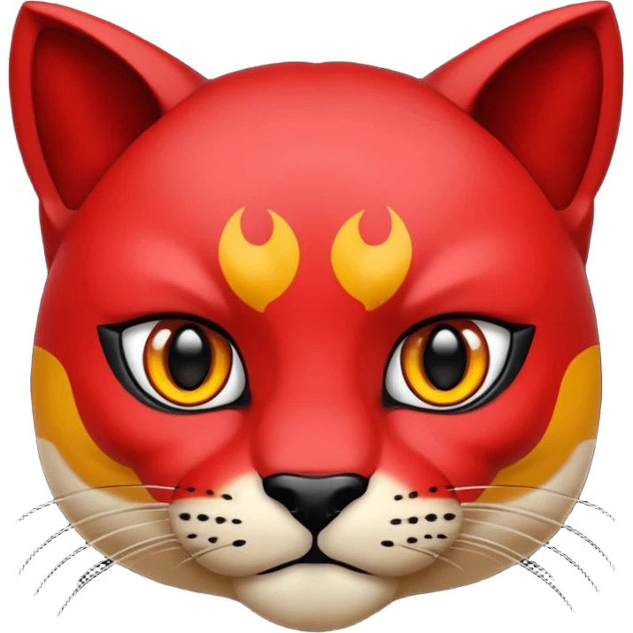 cara de una pantera enojada animal  de color rojo emoji