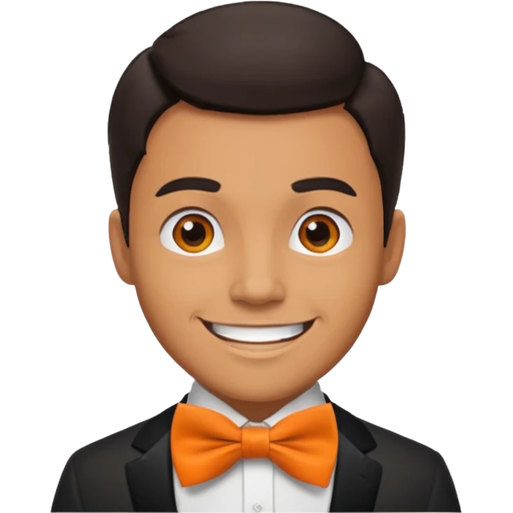 a bold man with orange bowtie emoji