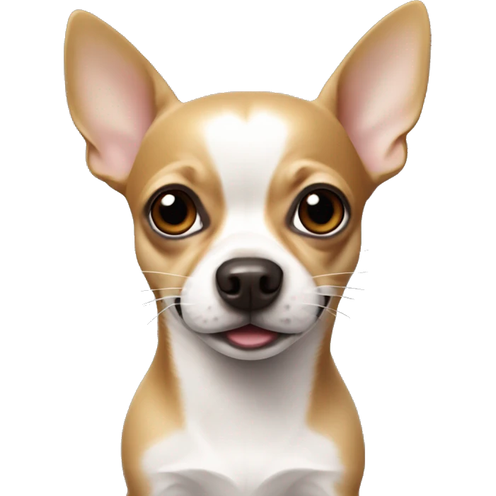 Chihuahua with white tube in mouth emoji