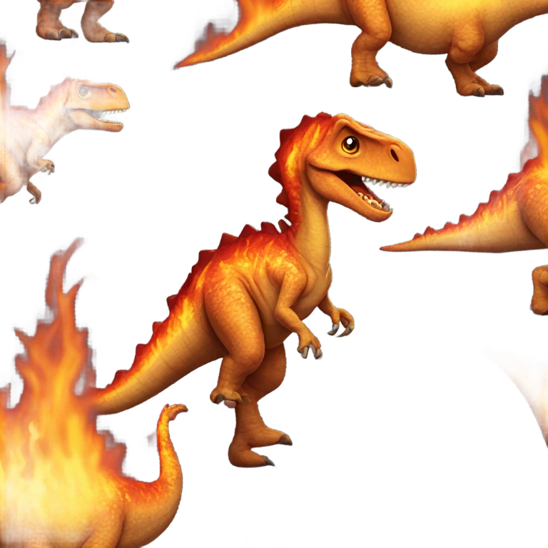 Dinosaur on fire emoji