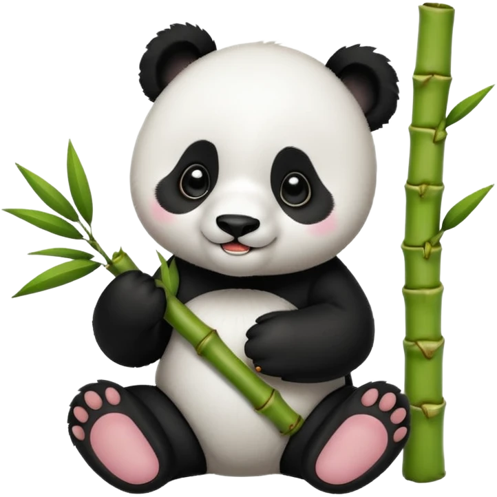 baby Panda eating bamboo emoji