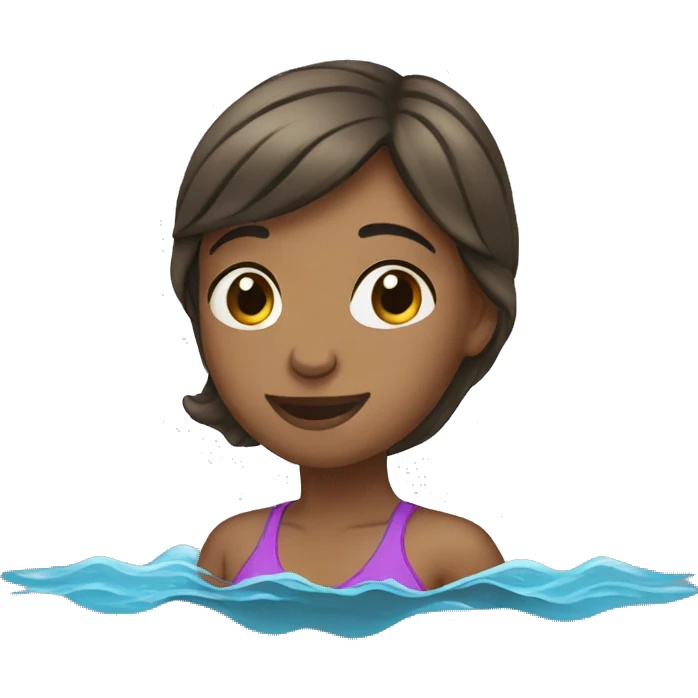modest girl swimming emoji