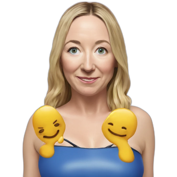 Victoria Coren-Mitchell swimming in custard emoji