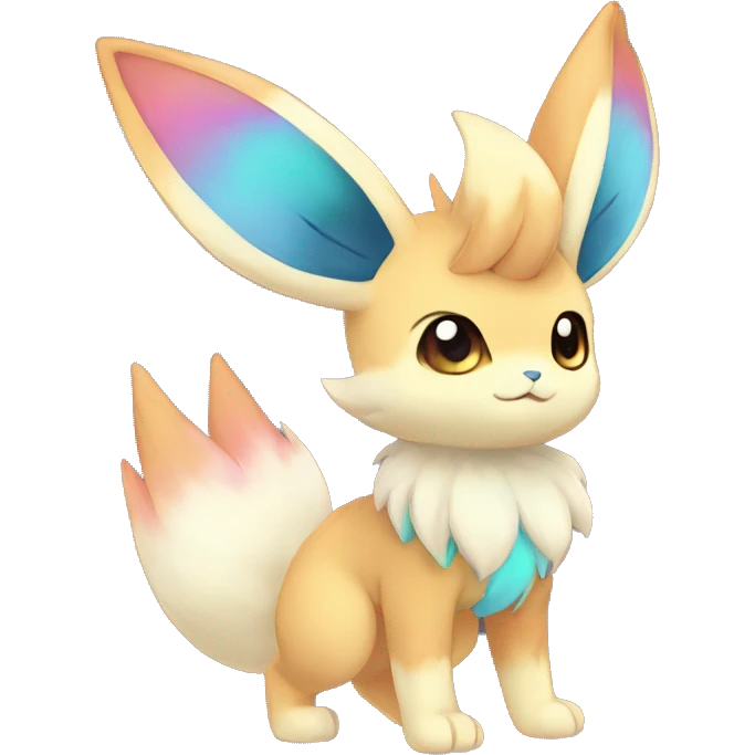 Colorful Kawaii Eeveelution-Cute-Pokémon-fusion full body emoji