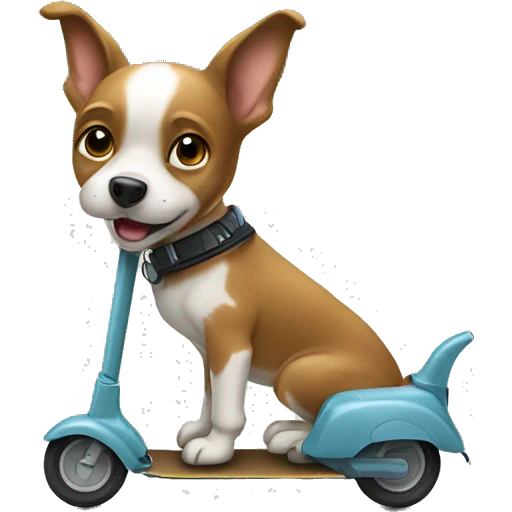 Dogs pulling a scooter  emoji