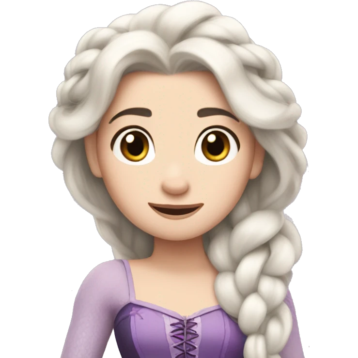 Disney Princess tangled white skin with black hair emoji