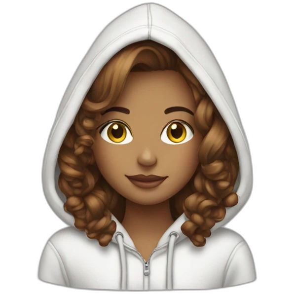 chatain hair girl hoodie emoji