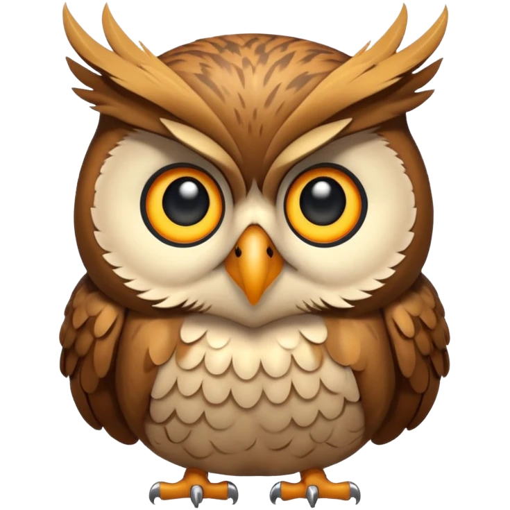 owl shocked expression feathers puffed emoji