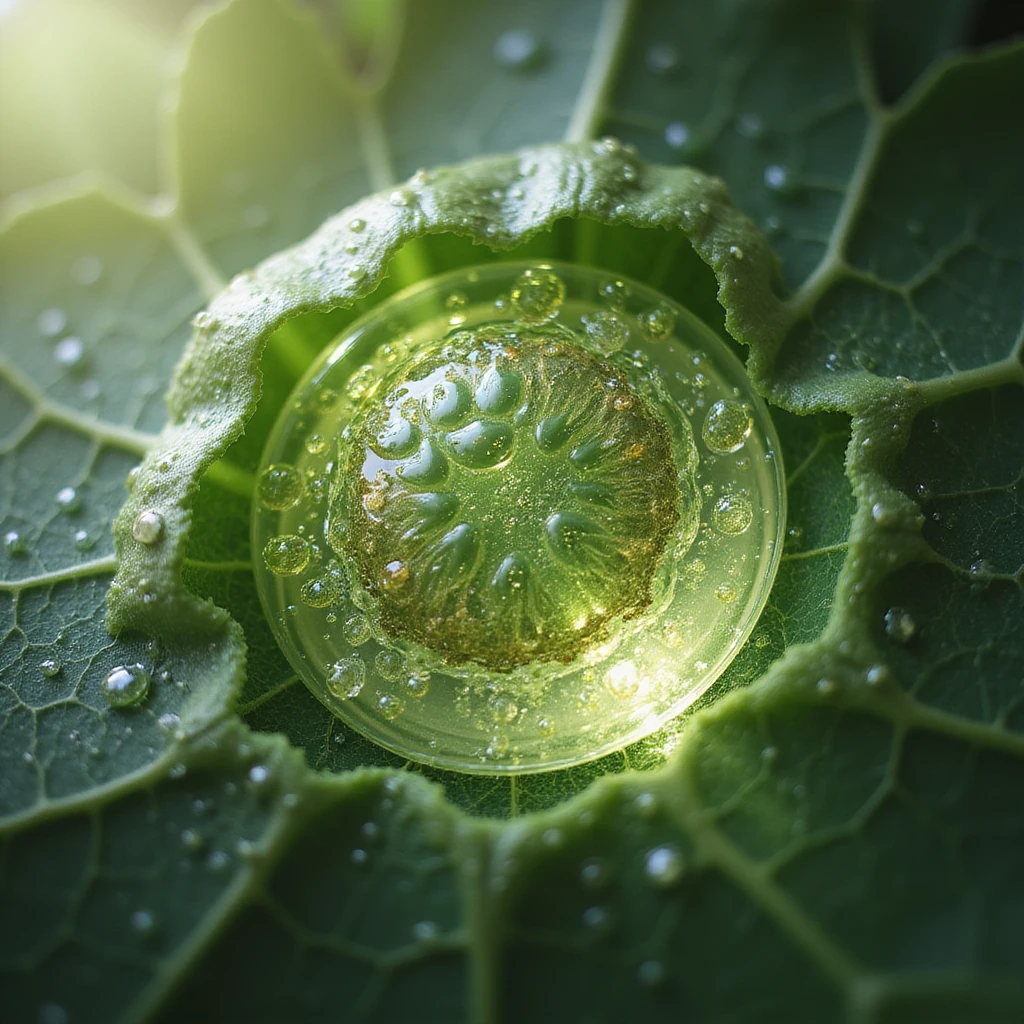 realistic chloroplast at the cellular level showing the process of photosynthesis inside the leaf, no background, transparent emoji