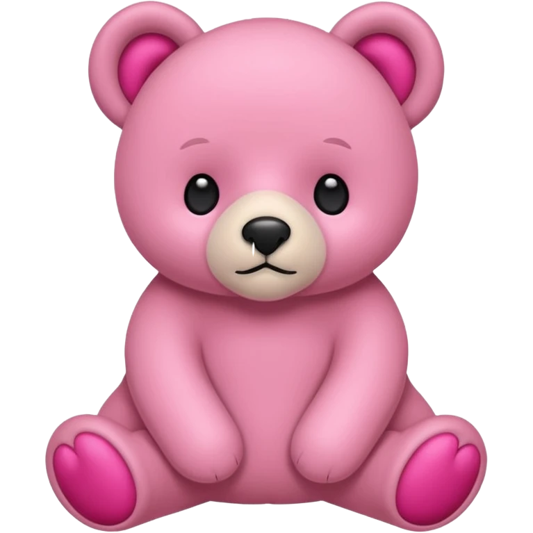 Osito de peluche con un moño rosa emoji