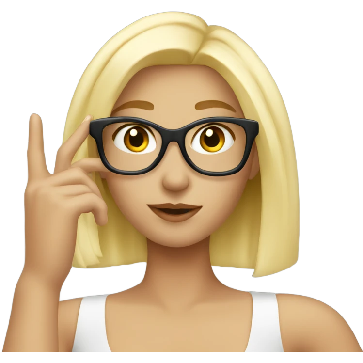 blonde taking a selfie emoji