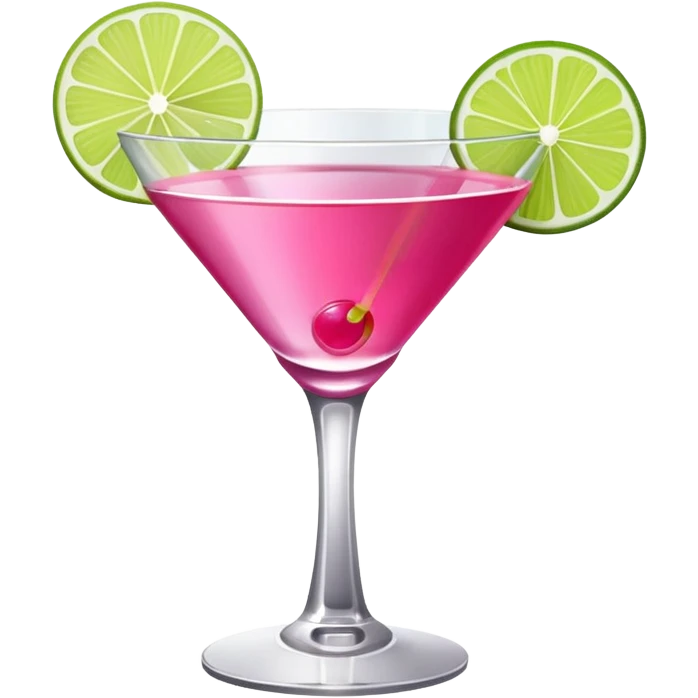 Cosmopolitan drink with a small lime decorating it emoji
