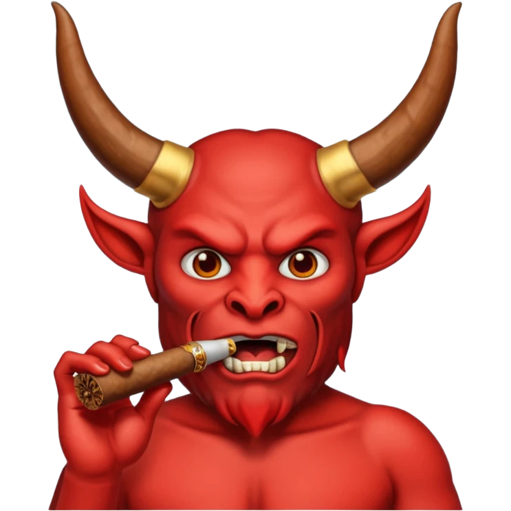 Emoji de diablo con sigarro en la boca emoji