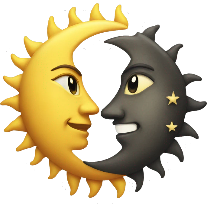 sun and moon looking at eachother emoji