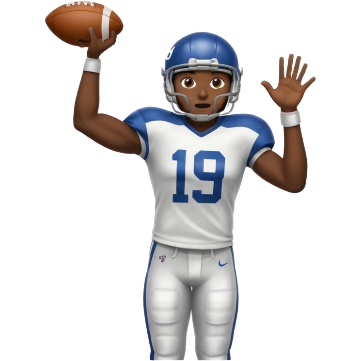 American Football player stretched out arm emoji