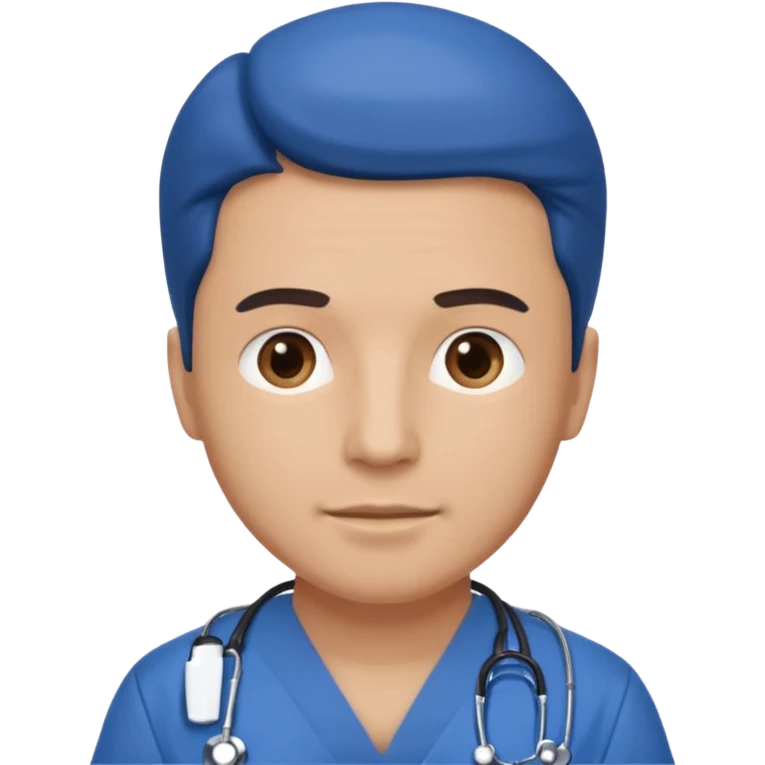 men doctor with wear blue scrub emoji