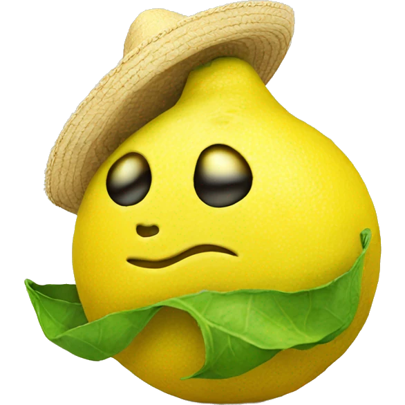 Sad lemon with sombrero  emoji