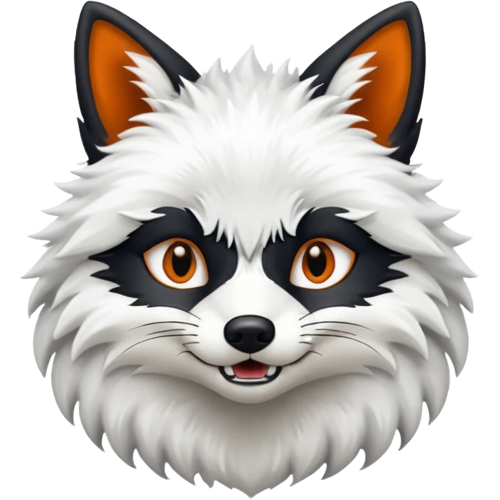 Growling white and black foxfox emoji