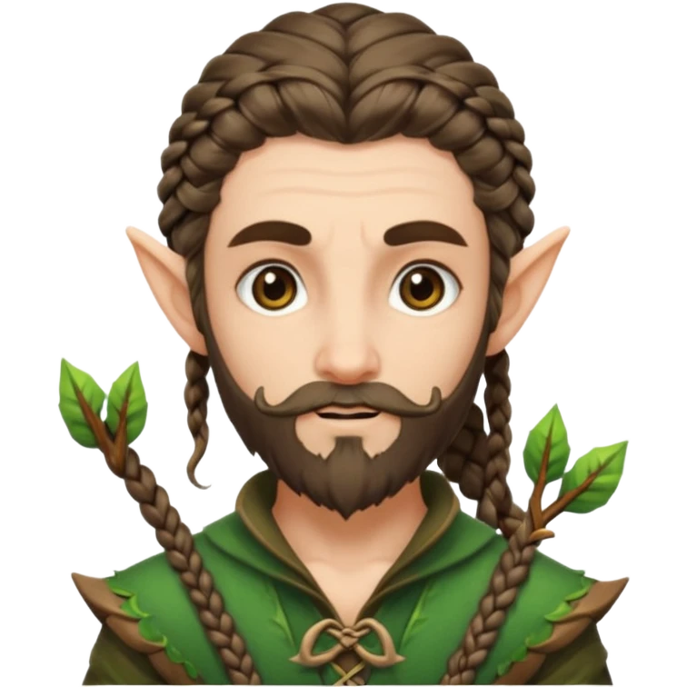Forest elf with braided beard and bow emoji