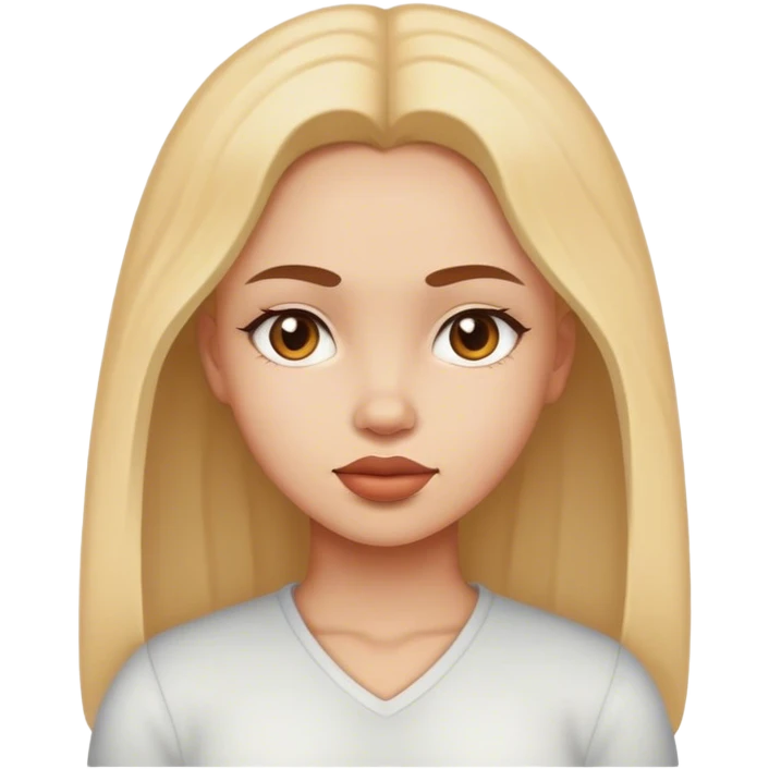 Girl doing Chad face emoji