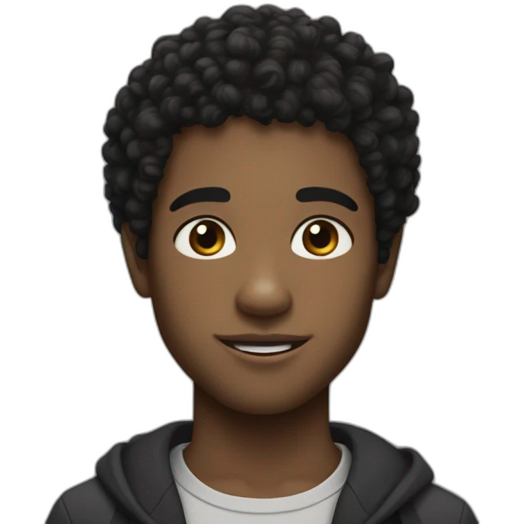 french boy with freckles with black kinda afroy curly hair with a small beard emoji
