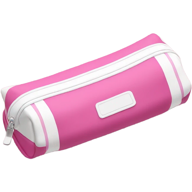 pencil case pink and white emoji