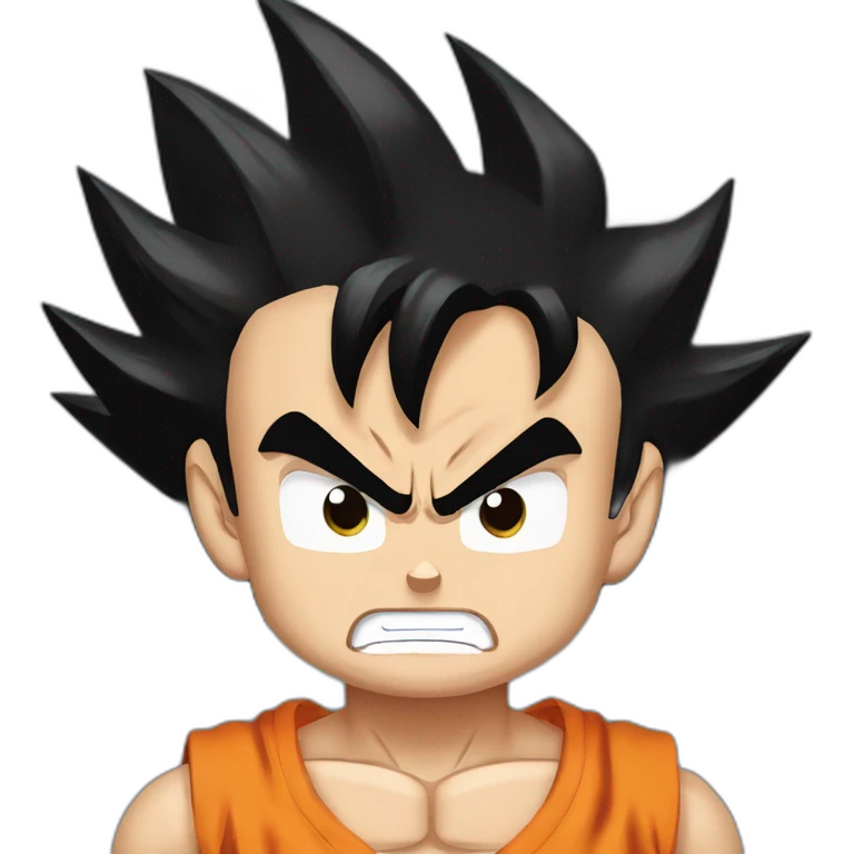Son Goku angry transforming into super sayan emoji