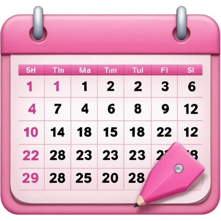 Change this calendar emoji 📆 to pink emoji