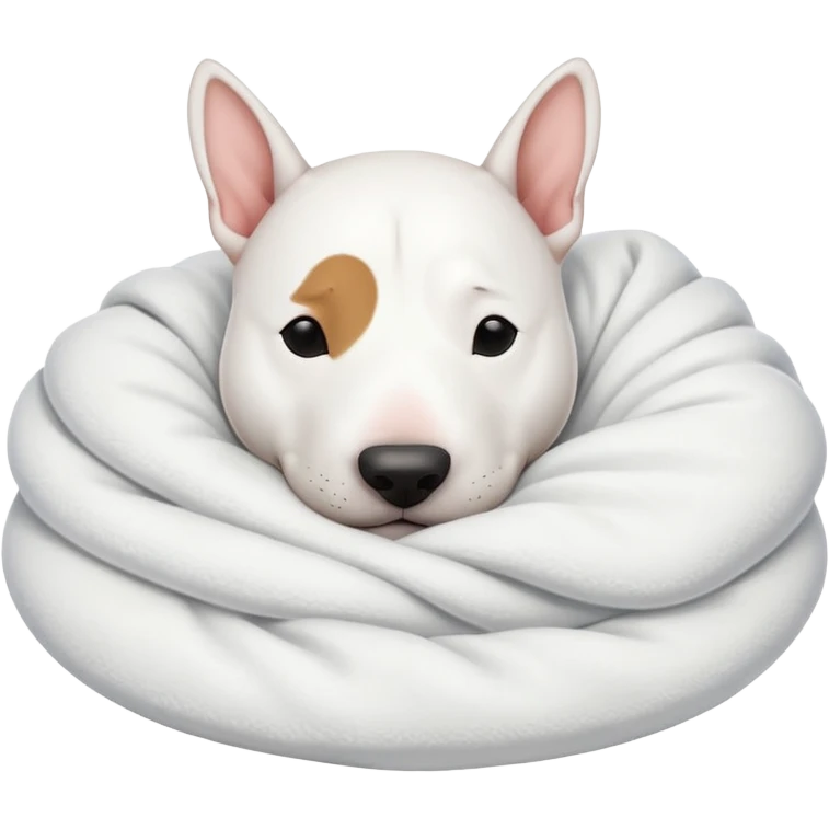 bull terrier sleeping cozy with blanket emoji