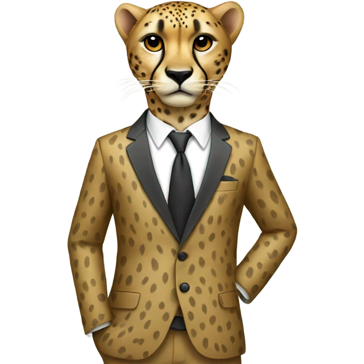 Cheetah wearing a suit emoji