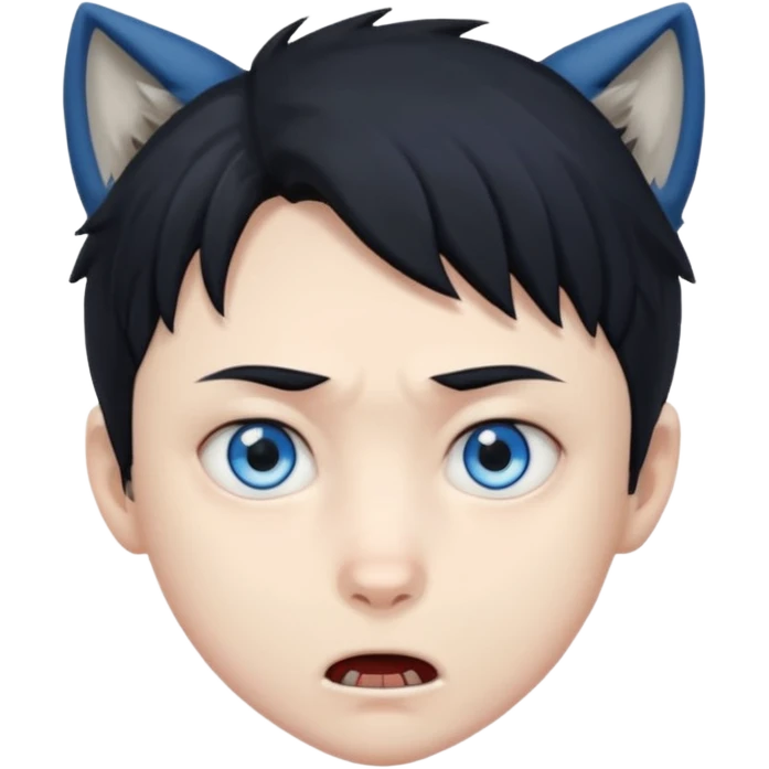 Wolf Anime Boy scared emoji