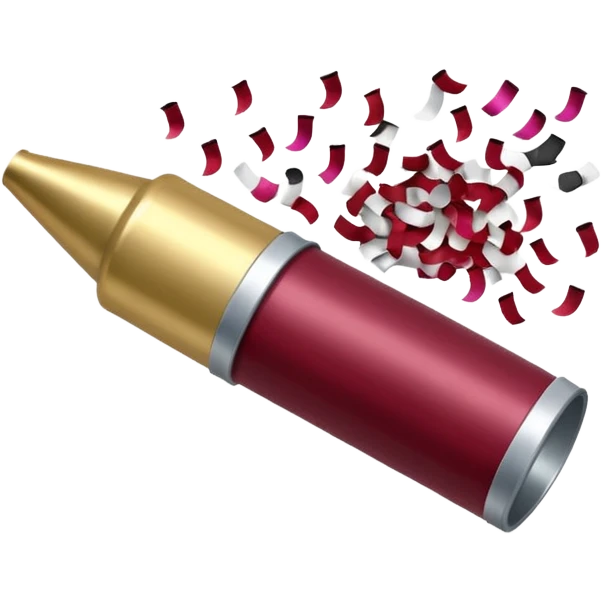 Burgundy and white confetti popper emoji