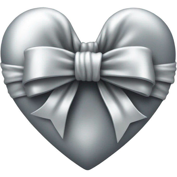 bow of a silver heart emoji