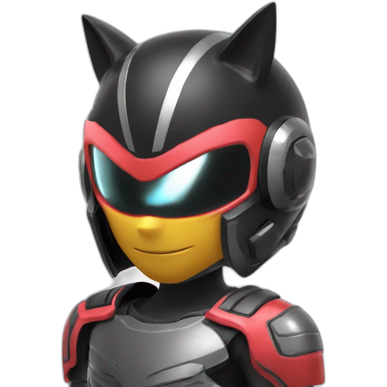 black sonic con un casco creado por la cascara de una sandia emoji
