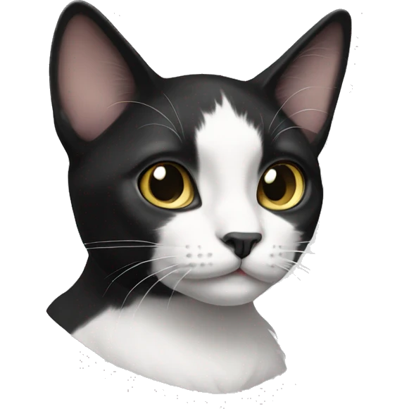Black white cat emoji