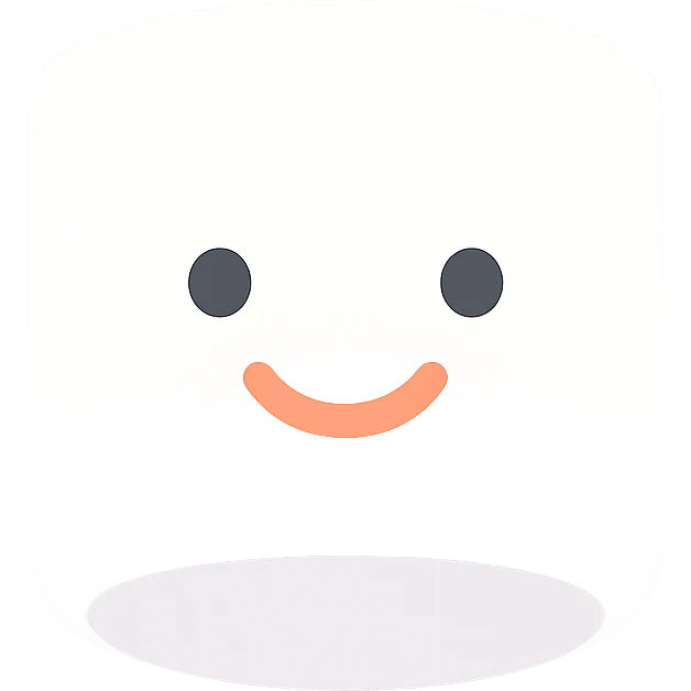 cute marshmallow with a smiling face, color icon emoji
