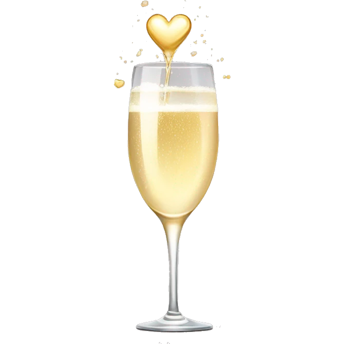 Champagne heart emoji
