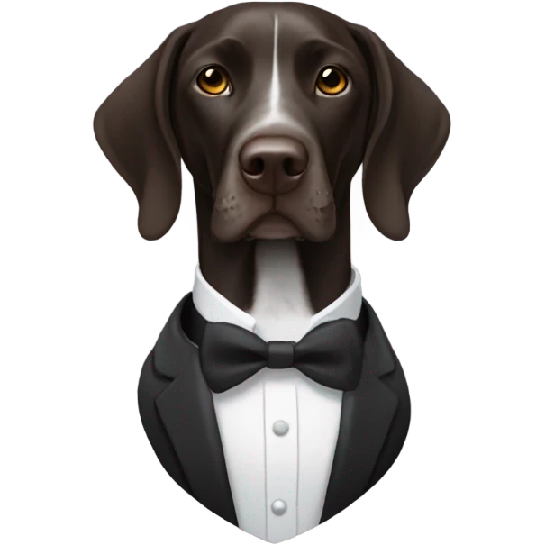 German shorthair pointer with a tuxedo on emoji