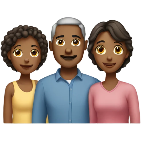a family made up of three, a mother and a father and the girl child emoji